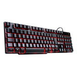 Teclado Gamer Vinik Vx Hydra, Led Vermelho Abnt2 Preto Gt702