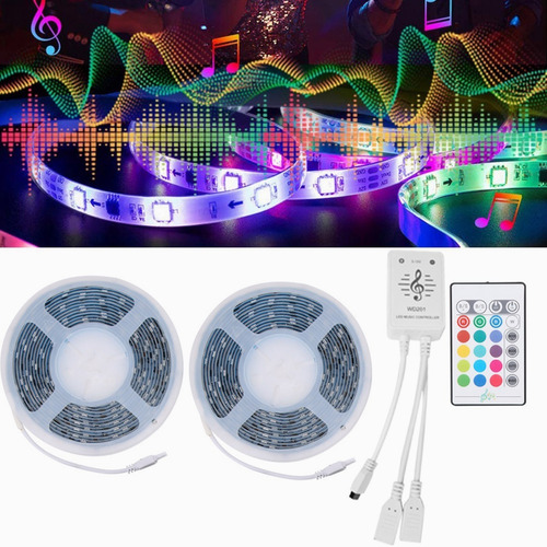 Tira Led Bluetooth Impermeable Luz 300 Luces 5050 Rgb 5m Kit