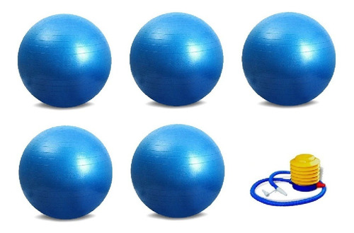 Bola Suiça Pilates Yoga Abdominal 75cm Bomba - 5 Pcs Rosa