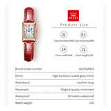 Relojes De Cuarzo Impermeables Olevs Square Retro Color Del Bisel Red Silver White