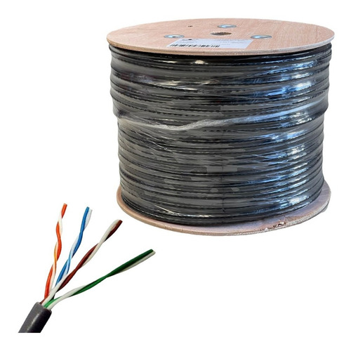 Cable Utp Cat6 23awg 4pr 0.5mm 100% Cobre 305m Exterior