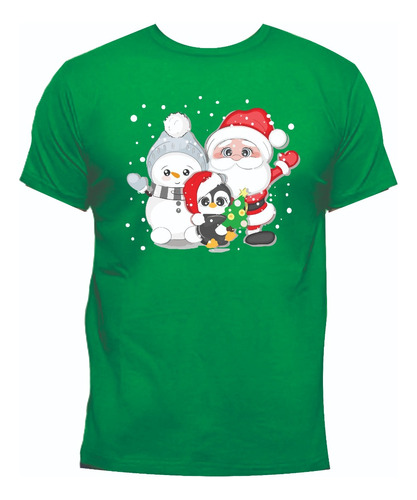Camisetas Navidad Muñeco De Nieve Pinguino Papa Noel Santa