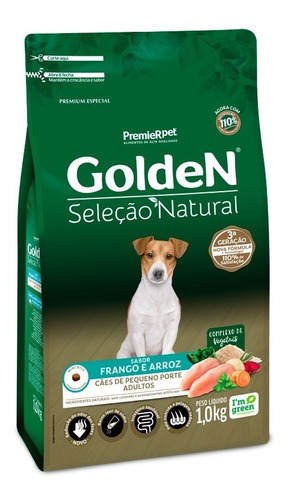 Ração Golden Seleção Natural Cães Adultos Mini Bits 1kg