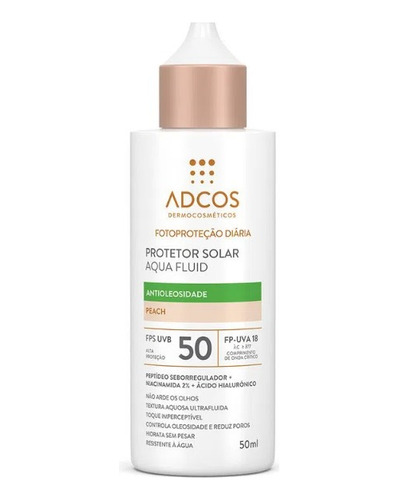 Adcos Protetor Solar Aqua Fluid 50ml Fps 50- Escolha Cor 