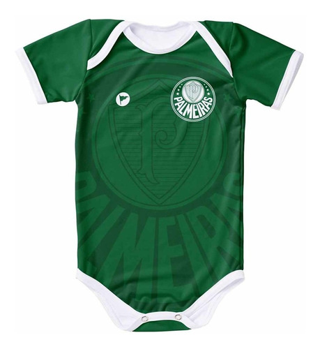 Camisa Palmeiras Bebê Body Torcida Baby Proteção Solar Fpu50