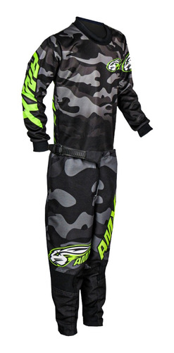 Kit Roupas Amx Infantil Camuflado Camisa Preto/cinza Cross