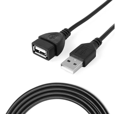 Cable Extensor Usb Macho A Usb Hembra Negro 1.5 Metros