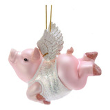 Noble Gems Flying Pig Glass Christmas Ornament Nb1456