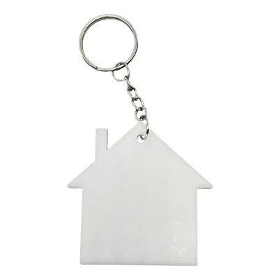 60 Llaveros Acrilico Blanco Forma De Casa 3mm 5cm | Envío gratis