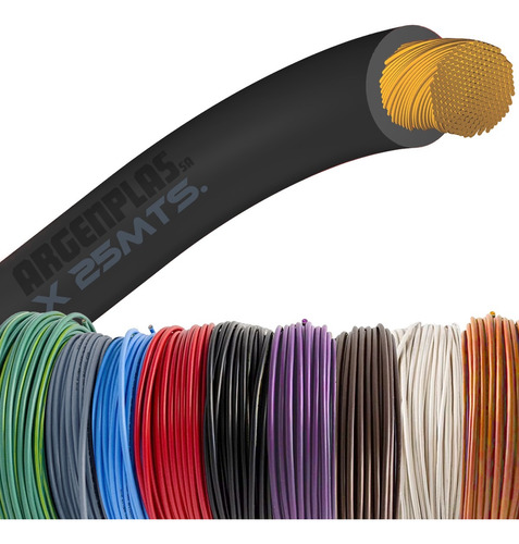 Cable Unipolar 4mm Argenplas Normalizado X25m Colores Iram