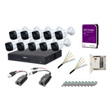 Kit Dvr 16 Canales 5mp, 10 Cámaras 5mp, 4tb, Transceptores