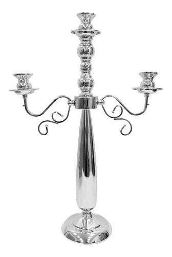 Candelabro Para Velas Color Plata #60502 53cm Premium Sheshu