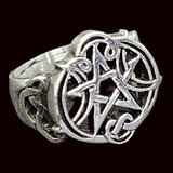 Anillo Triple Diosa Wicca En Plata 1,6 Cm 10 Gr Art 916