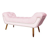 Recamier Divã Sienna Queen 160cm Corino Rosa Bebe