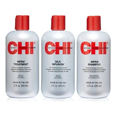 Chi Trio Infra Shampoo Tratamiento Y Silk Infusion 355ml C\u002Fu | Envío gratis