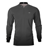 Camisa Camiseta Blusa De Pesca Brk Basica Cinza Com Uv50+