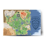Placa Quadro Mapa The Legend Zelda Breath Of Wild 60x40cm 13