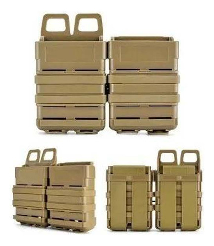 Porta Magazine Rigido Tan M4 Airsoft Duplo Modular Airsoft