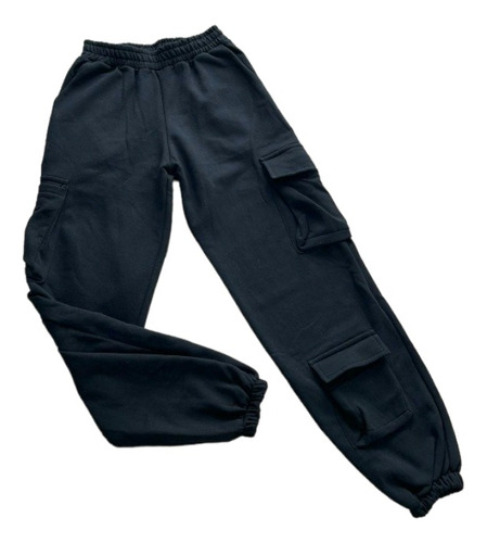 Pantalon Jogger Super Cargo 6 Bolsillos Algodon Frizado Moda