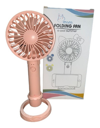 Ventilador Mini Fan Portátil Dobrável Com Suporte Celular