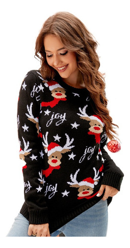 Jersey Casual Navideño Para Mujer, Estilo Perezoso