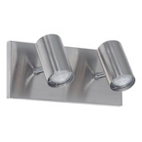 Aplique Baño Pared 2 Luces Plata Moderno Led Gu10 Vg