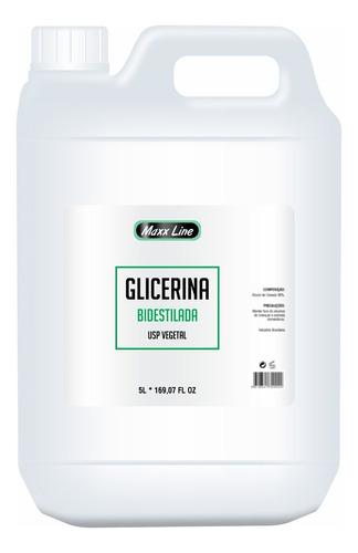 Glicerina 100% Vegetal Bi-destilada Usp Vegano 5000ml Laudo
