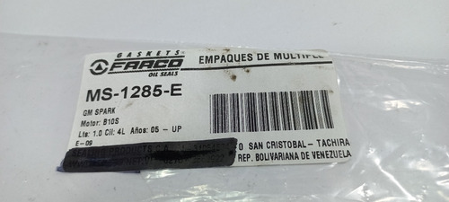 Empacadura Multiple Escape Chevrolet Spark 1.0 4l B10s Foto 5