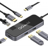 Hub Usb C, Adaptador Qgeem De 6 Puertos Usb C A Hdmi Estilo