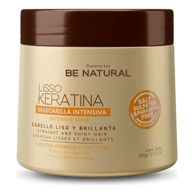 Hair Mask Placenta Life Be Natural Lisso Keratina 350ml | MercadoLibre