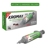 Kit Com 12 Kromax 10g Gel Repelente Mata Formiga Doceira