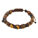 Pulsera Ojo De Tigre Cafe Tejido Completo Moda 2023