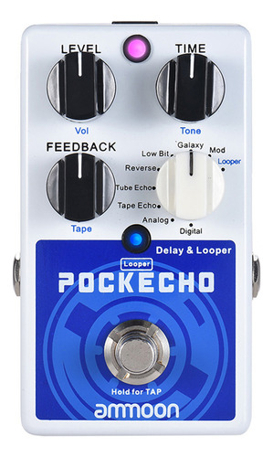 Pedal De Efectos De Guitarra Ammoon Pockecho Delay & Looper 