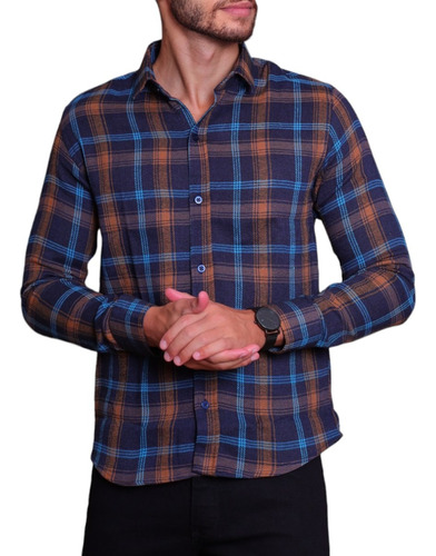 Camisa Blusa Social Masculina Flanela Xadrez - Premium 