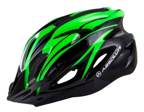 Capacete Absolute Sinalizador Led Ciclismo Bike Nero Verde Tamanho M