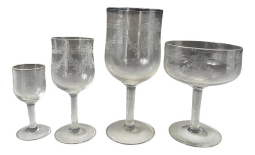 Copas Vintage Cristal Con Diseño Lote X 46 Unidades Usadas