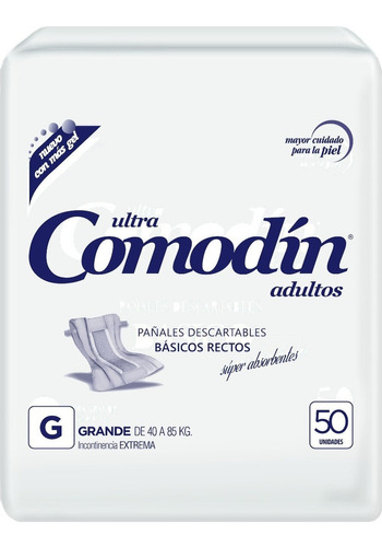 50 Pañales Rectos Comodin Basico Grande (g)