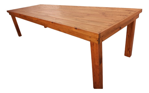 Mesa Rustica Madera Quincho Exterior 3 Metros