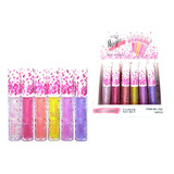 Pack 6 Brillo Labial Líps Gloss Con Gliter. 4.5gr