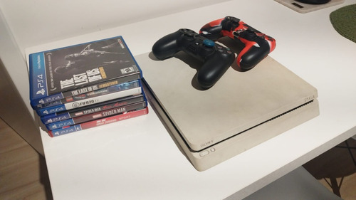 Ps4 Slim Branco 500gb 2 Controles E 6 Jogos