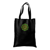 Bolsa Tote Bag Artesanal Gabardina Bolsillo Mandalas Bordada