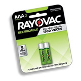 Pilas Recargables Aaa Rayovac 2 Unidades 600mah