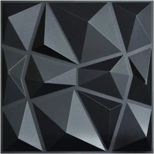 Panel Decorativo 3d 6m2 50x50cm 24pz Negro Pared + Adhesivo