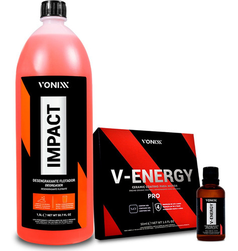 Kit Vitrificador Motor Impact 1,5l V-energy Pro 50ml Vonix