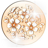 Acrílico Decorativo Bronze Circulo Decorado Com Flores