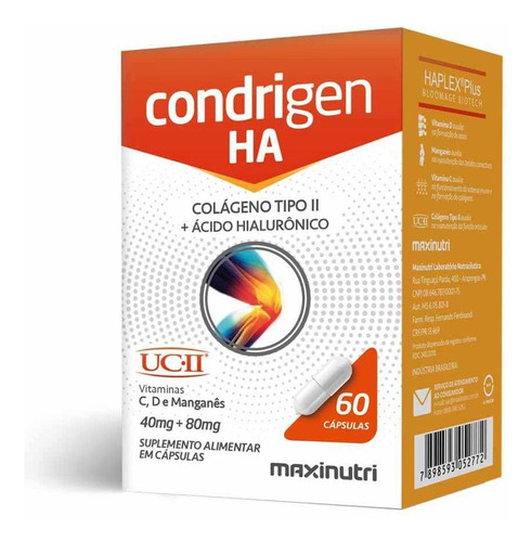 Condrigen H.a. Colágeno Tipo 2 + Ácido Hialurônico 60 Caps