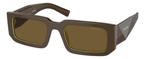 Prada Spr 06ys 15m-01t Square Shape Abstract Dark Brown