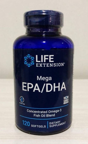 Mega Epa/dha Omega-3 - Life Extension 120 Softgels Importado Sabor Sem Sabor