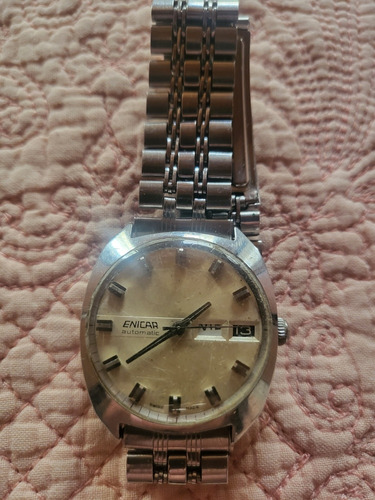 Reloj Antiguo De Acero Inoxidable Marca Enicar Automatic