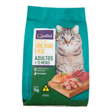 Ração Gatos Adulto Sabor Carne, Frango E Peixe Qualitá 1kg